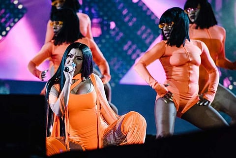 Cardi B performing at the Wireless Festival