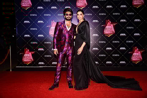 Mumbai: Actor Ranveer Singh with his wife actress Deepika Padukone at Nykaa Femina Beauty Awards 2019, in Mumbai, on Feb 20, 2019. (Photo: IANS)