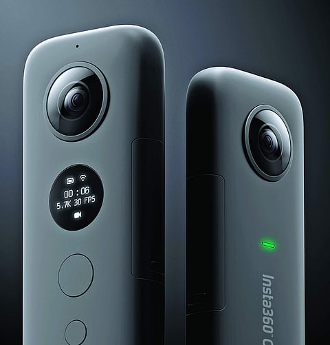 The best part about the Insta360 One X is its ‘invisible selfie stick’ mode that lets you record yourself whilst using a  selfie stick that is automatically edited out from the frame. `40,900.