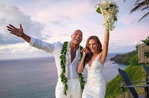 The Rock with Lauren Hashian. Source: Instagram