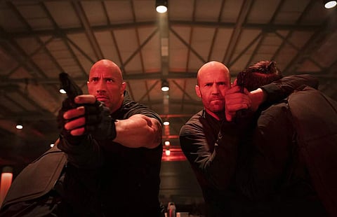 Dwayne Johnson and Jason Statham in Fast & Furious Presents: Hobbs & Shaw (Daniel Smith/Universal Pictures via AP)