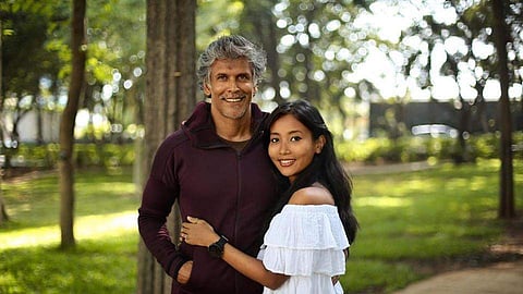 Milind Soman and Ankita Konwar. Source: Internet