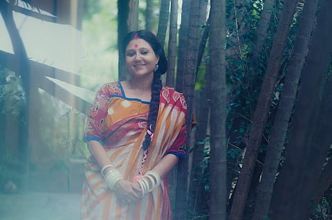 Swastika Mukherjee in a stunning hand-woven Parama saree