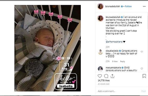 Bruna Abdullah welcomes her first child (Photo: IANS)