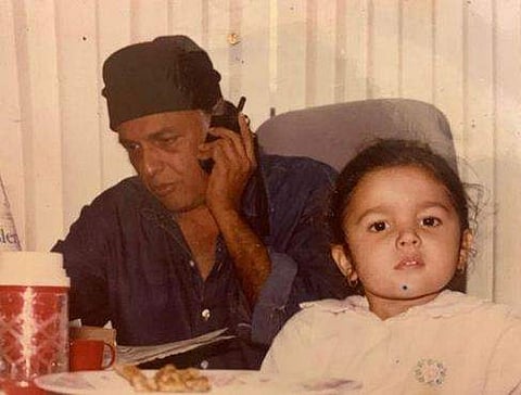 Alia Bhatt with Mahesh Bhatt. Source: Instagram