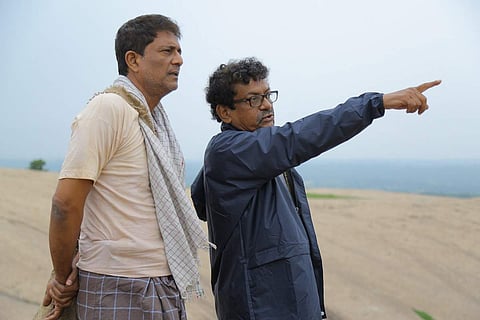 Ghose directs Adil Hussain on the sets of Raahgir