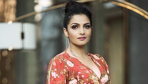 Tnusree stuns in a colourful hand-woven Abhishek Dutta ensemble featuring digital floral prints