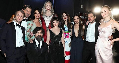 Game of Thrones cast got on the stage at the 2019 Emmy Awards to say goodbye and received a standing ovation from the crowd.