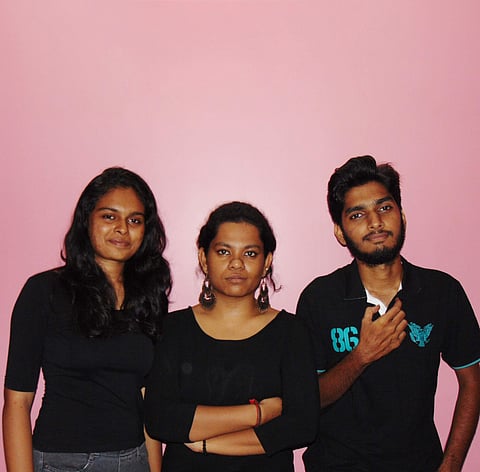 The cast of Sisters: Anusha Prabhu, Pavithra Baskaran and Gophalan Murali