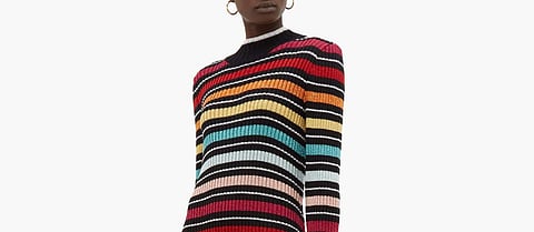 Striped knit dresses are here to stay, thanks to labels like Miu Miu and Marni