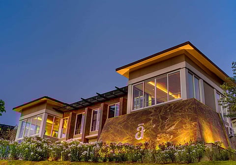 A luminous evening view of the Atmantan Wellness Resort