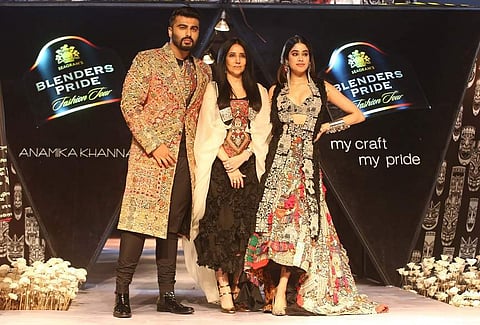 Arjun and Janhvi walked for Anamika Khanna at Blenders Pride Fashion Tour