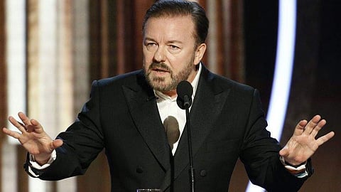 Ricky Gervais at the Golden Globes