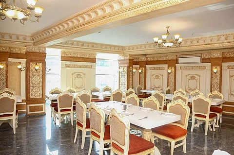 The opulent interior of the Awadhi restaurant