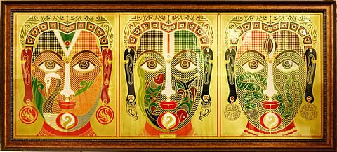 Artist Dinesh Magar's hand-painted brass works are on display at Gallery G, Bengaluru