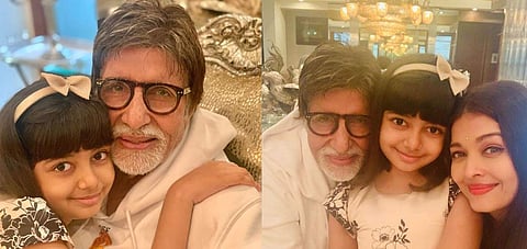 Amitabh Bachchan with Aradhya and Aishwarya Rai Bachchan