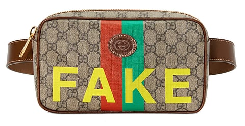 The ‘Gucci Fake Not’ motif is Alesandro Michele’s ironic take on the idea of imitation