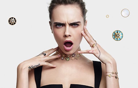Cara Delevingne in jewellery from the collection