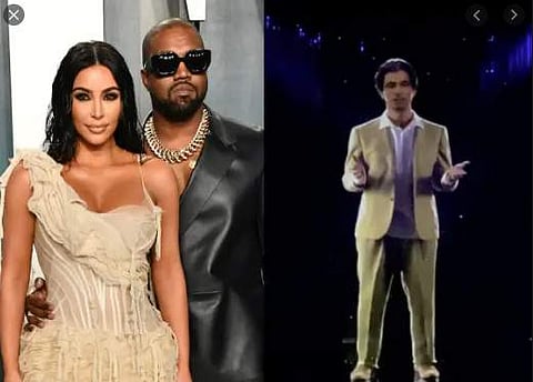 Kim and Kanye, A still from the hologram