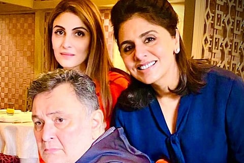 Riddhima with Neetu and the late Rishi Kapoorwes