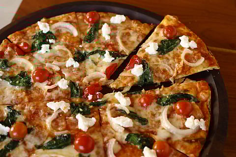 Spinach Pizza at La Macario Cafe