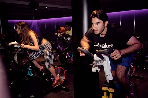 A spinning session in progress at Chakra