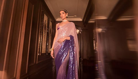 An amethyst sequined pick from Malhotra's line