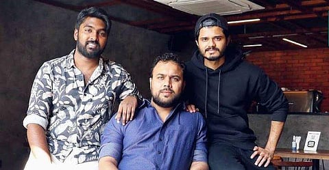 Dhiraj Tella, Harish Raghavendra, and actor Anand Devarakonda