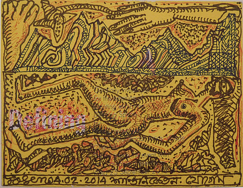 The Woman, pen ink on paper