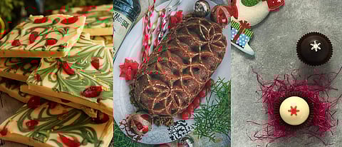 White Chocolate Bark, Dundee Cake and Hot Chocolate Bombs