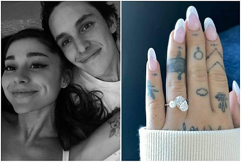 Popstar Ariana Grande has announced her engagement on Instagram to realtor Dalton Gomez