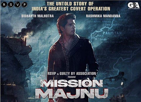 Mission Majnu poster featuring Sidharth Malhotra