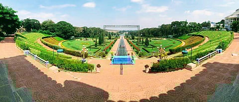 Fish eye view of Brindavan Garden