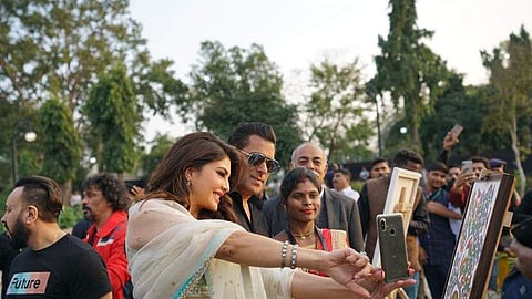 Jacqueline Fernandes and Salman Khan click a selfie during IIFA promotions