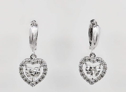 Heart earrings by RK Jewellers