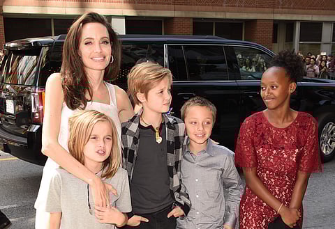 Angelina Jolie with kids