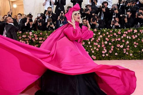 Lady Gaga's 2019 Met Gala ensemble was unveiled over a 16-minute presentation outside the Metropolitan Museum of Art