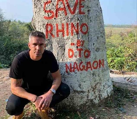 Kevin Pietersen for NatGeo's Save This Rhino (Photo: IANS)