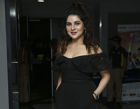 Looking stunning in a black jumpsuit, Paayel Sarkar made a sizzling entry at the premiere