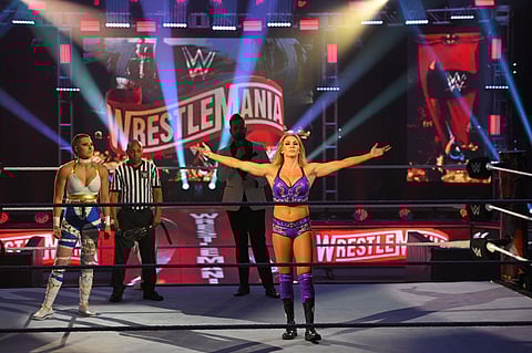 Charlotte Flair at the recently held WrestleMania 36