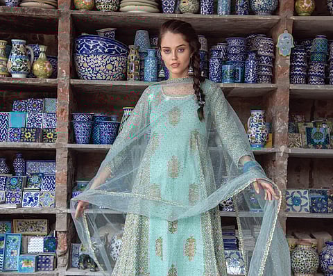 Firozi ethnic set by Rivaaj