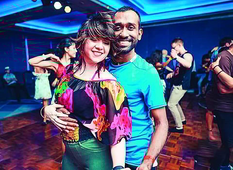 Arun S Pauer with a dancing partner