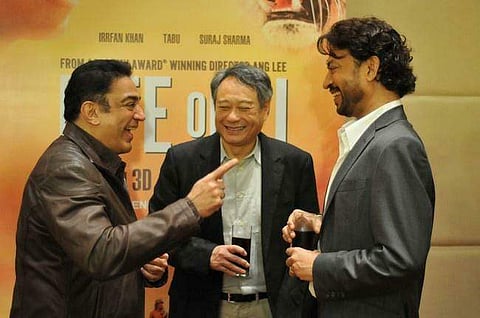Fans shared this photo of Kamal Haasan in conversation with Irrfan Khan perhaps during one of the screenings of Life of Pi
