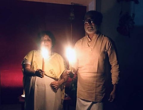Rajinikanth and his wife Latha