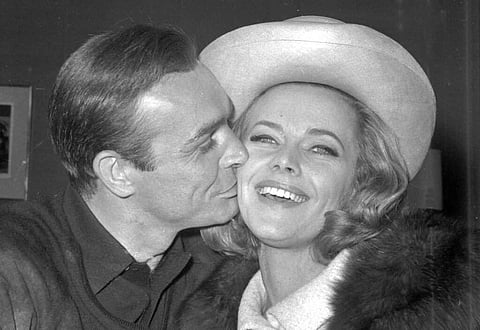 1964 file photo: Sean Connery and Honor Blackman (AP Photo, FILE)