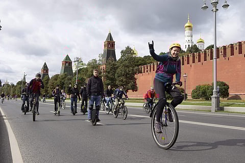 File photo: Cyclothon (Photo by Alexander Zemlianichenko Jr/Xinhua/IANS)