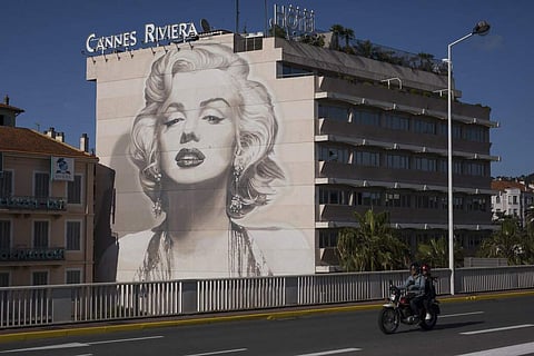 A mural of Marilyn Monroe in Cannes (AP Photo/Daniel Cole)