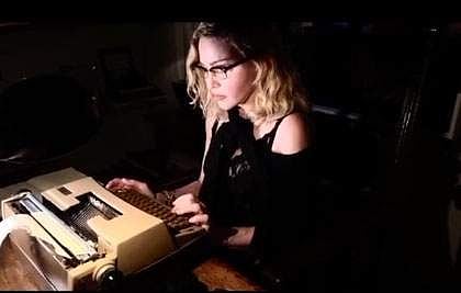 Madonna at her typewriter (Image: IANS)
