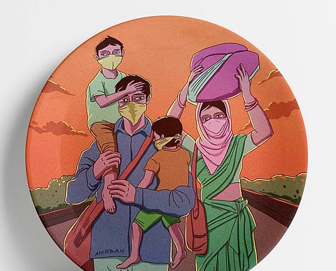 Buy an art plate and feed 250 daily wage labourers in India