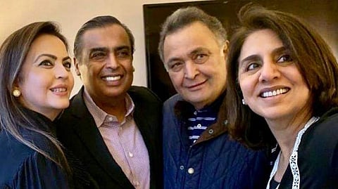 Neetu Kapoor and Rishi Kapoor with the Ambanis